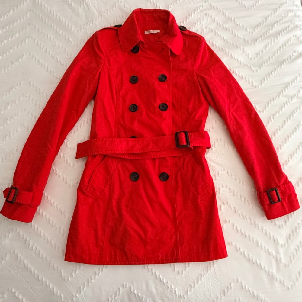 Strativarius Bright Red Trench Coat